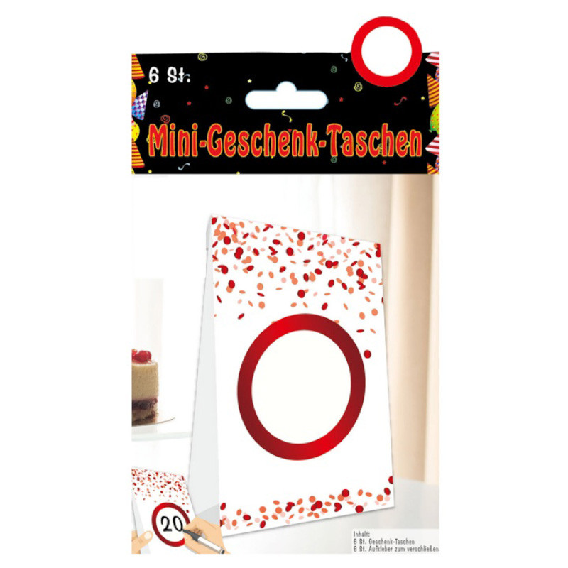 Udo Schmidt Mini-Geschenk-Tasche Papier 6-tlg individuell beschriftbare Partytüten für Geburtstage und Feste